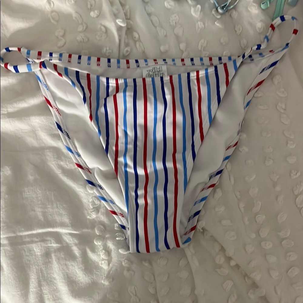 Wild Fable Red and Blue Striped Bikini Bottom